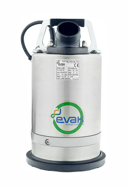Submersible pump for dewatering flat surface up to 2-3mm  - EVAK EUBR series